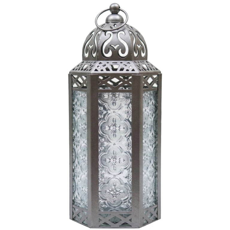 Vela Lanterns Moroccan Silver Lantern Candle Holder, 10.5" photo 1