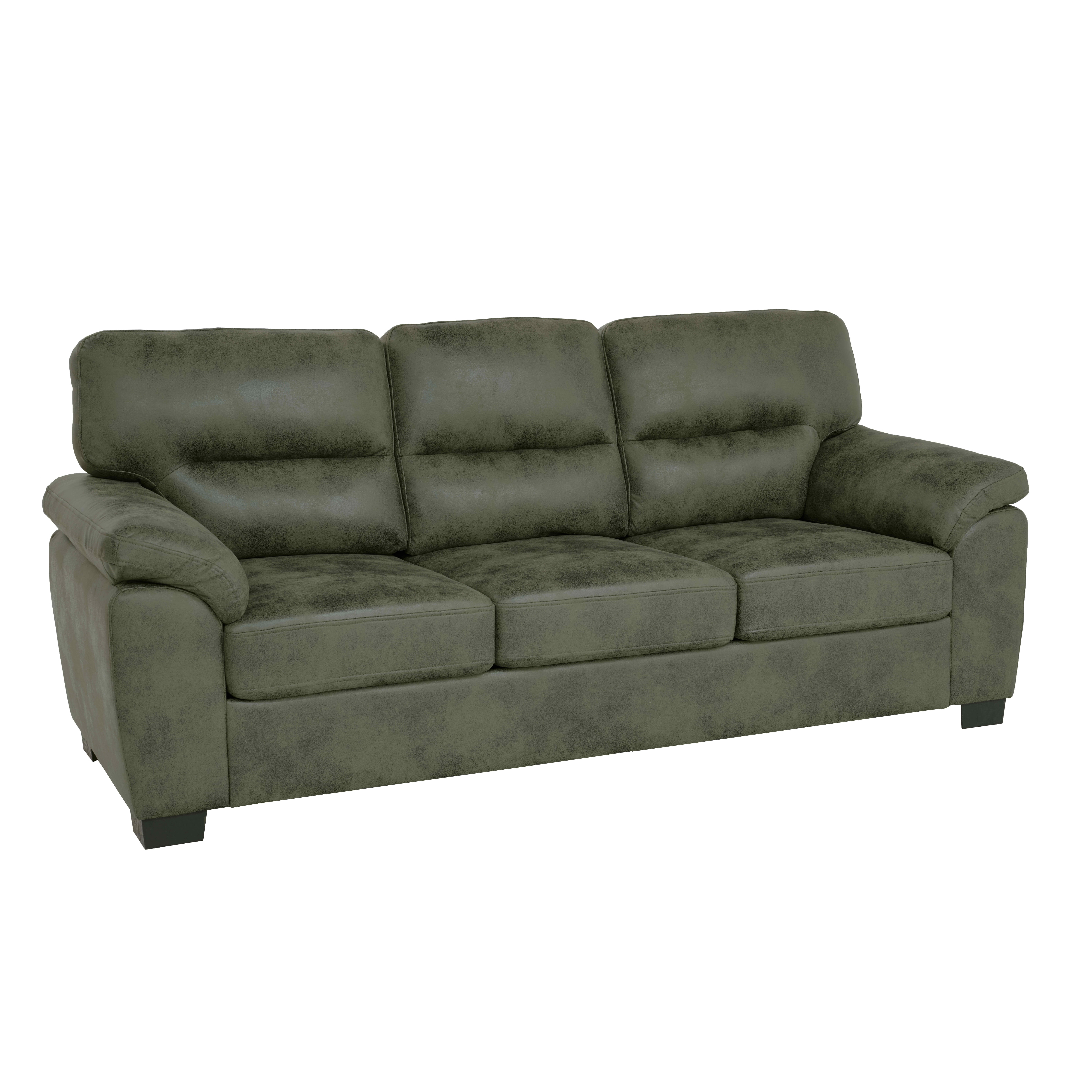 MAYEERTY 81 Inch Modern 3‑Seater Upholstered Sofa, Comfy Couch with Padded Armrests, Black Legs for Living Room
