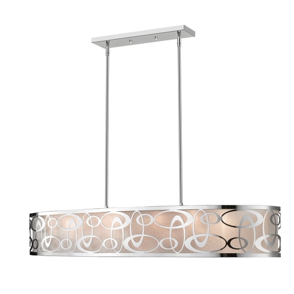 Z-Lite 195-55 Opal 8 Light 55" Wide Linear Chandelier - Chrome