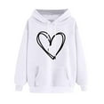 thumbnail image 5 of Women's Oversized Pattern Hoodie Casual Long Sleeved Heart Shaped Print Pullover Comfortable Pocket Drawstring Hoodie Long Zippe Sweatshirts for Women Sweatshirt for Women Graphic Sweatshirts Hoodies, 5 of 5