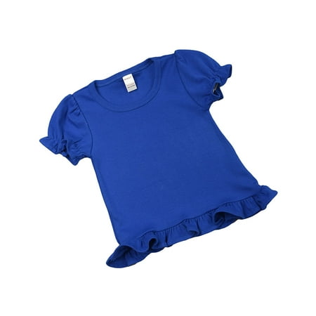 

Infant Interlock Short Sleeve Ruffle Tee-Royal-12-18m