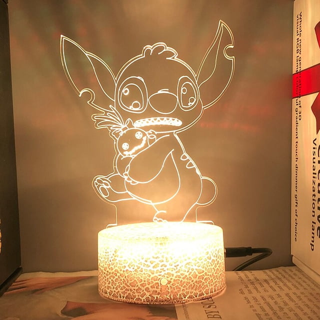 Figuras de Anime Stitch, juguetes de Manga Stich, luz nocturna, lámpara de dormitorio acrílica, decoración de habitación de niños, regalo de cumpleaños para niños