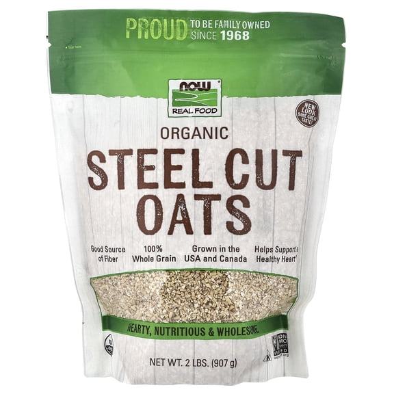 Real Food, Organic Steel Cut Oats, 2 lbs (907 g), NOW Foods