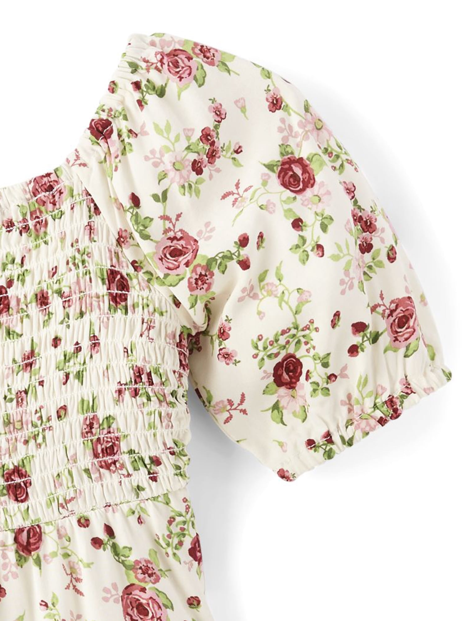 The Children's Place Baby Toddler Girls Short Sleeve Smocked Floral Dress, Sizes 6M-5T
