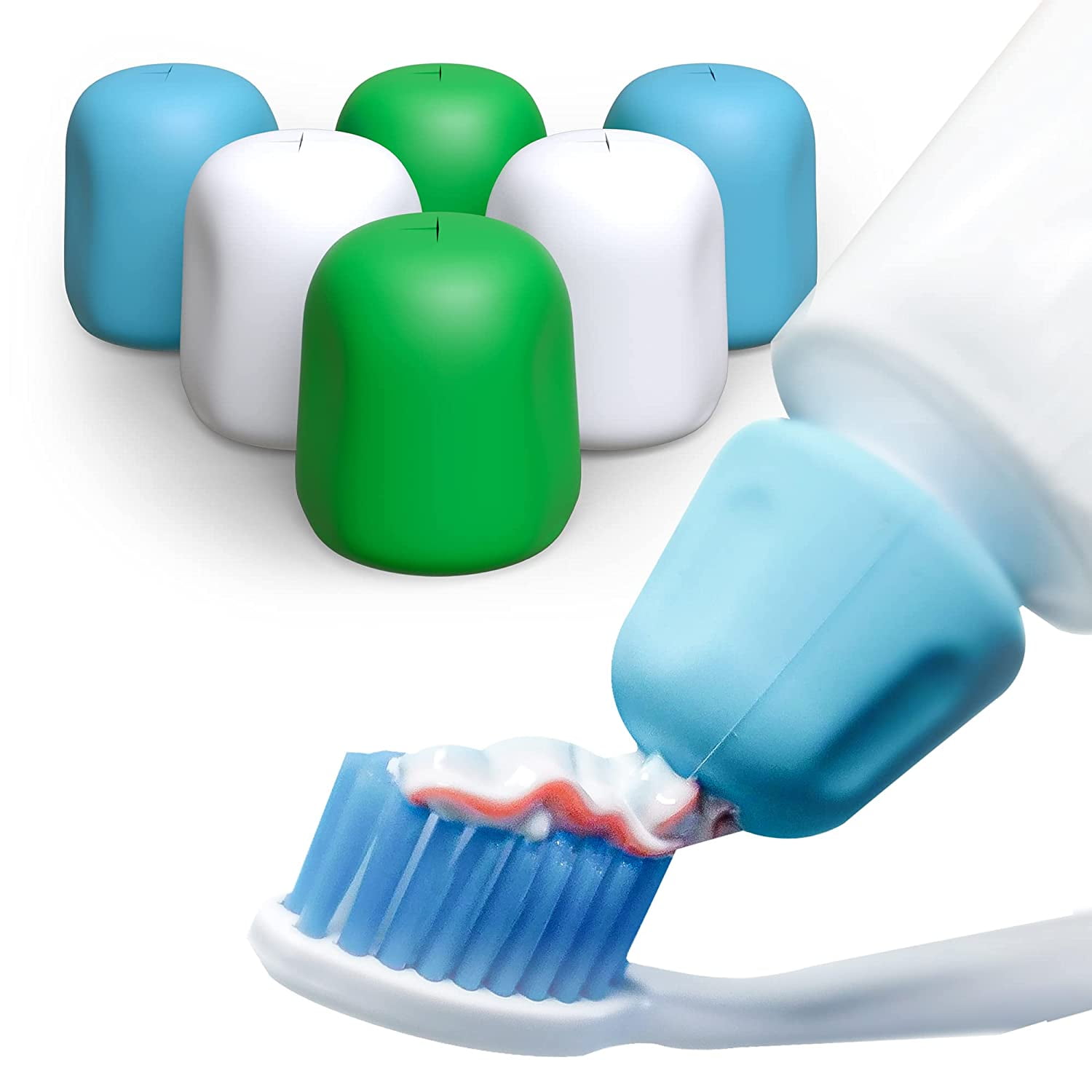 Self Closing Toothpaste Caps 6Pack by Tilcare No Waste Silicone Cap