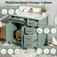 thumbnail image 4 of DAJU 36" Light Green Modern Bathroom Vanity with Ceramic Sink,Soft-Close Door,and 4 Storage Drawers,offering a refined look with practical everyday functionality, 4 of 12