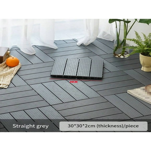 CHUANK 1pc Outdoor Pvc Plastic Flooring Anti-Corrosion Wood-Like Balcony Patio Garden Decking Tiles