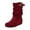 Red, variant on Women Fashionable Casual Versatile Trendy And Cool Mid Tube High Sloping Heel Belt Buckle Sleeve Western Cowboy Boots Black 7