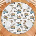thumbnail image 2 of White Highland Cow Blue Truck Pattern Round Fitted Tablecloth with Elastic Edge,Dining Table Cover Waterproof,Outdoor Round Tablecloth for Camping,Dining,Indoor and Outdoor, 2 of 7