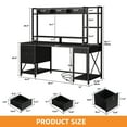 thumbnail image 3 of Uforic Computer Desk with Hutch& Led Light, Gaming Desk with Power Outlets, Home Office Desk, Black, 3 of 9