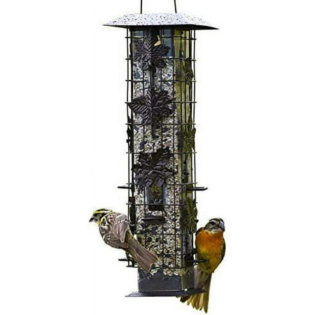 Perky-Pet 336-1SR Squirrel-Be-Gone Bird Feeder, 2LB Squirrel Proof Outdoor Wild Bird Feeder with Weight-Activated Perches