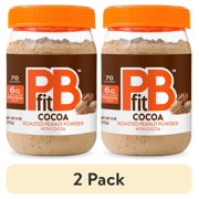 (2 pack) PBfit Peanut Butter Powder Chocolate Flavor, Cocoa Roasted Peanut Powder, 8 oz