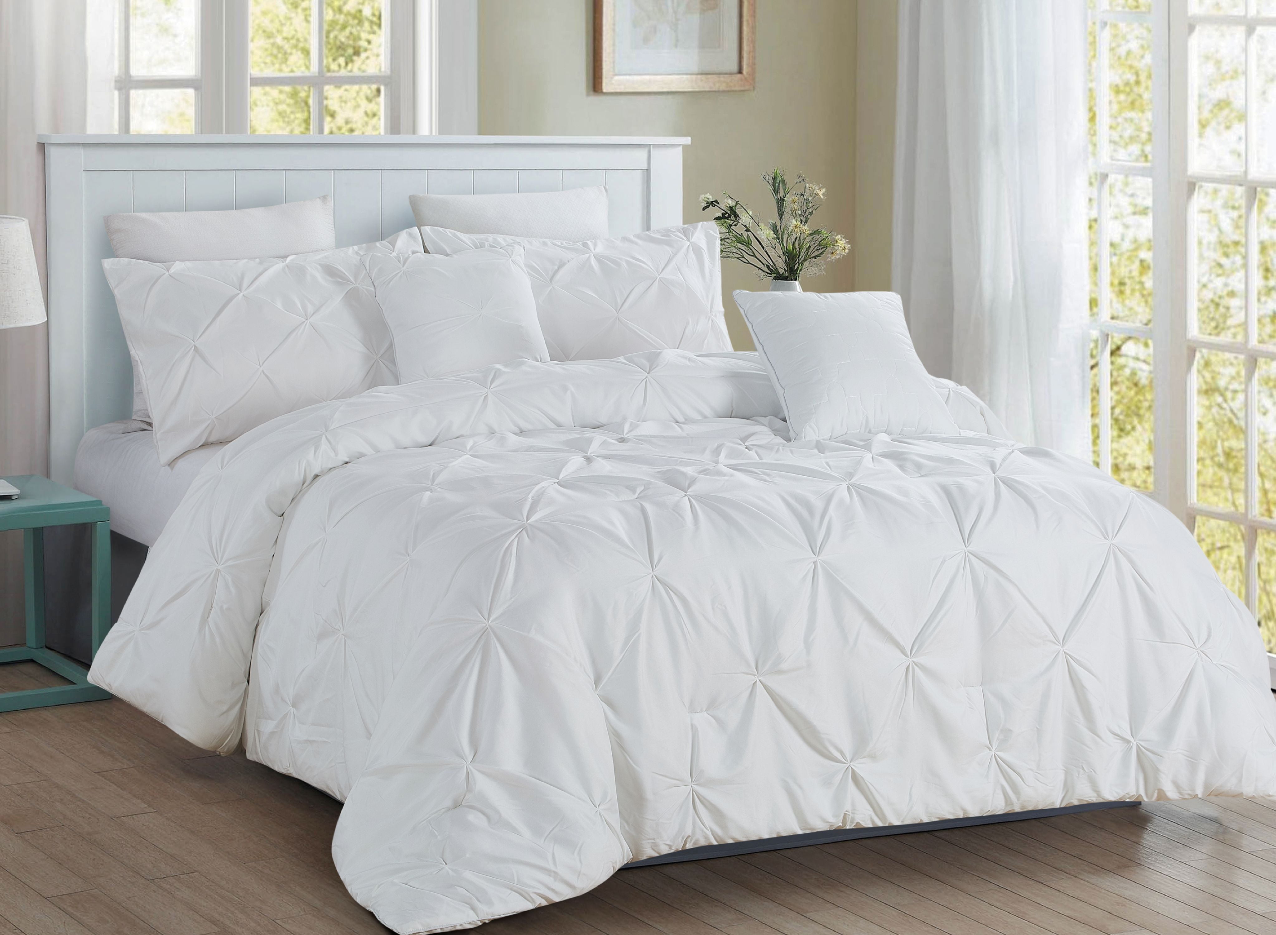 5 piece Pintuck King Comforter set, Ivory Walmart Canada