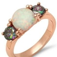 thumbnail image 3 of Ladies Rose Gold Tone Brass Rainbow Cubic Zirconia and Opal Engagement Ring, 3 of 5
