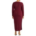thumbnail image 3 of Ella Samani Women's Plus Size Long Sleeve Surplice Maxi Dress with Embellishment, 3 of 3