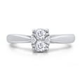 thumbnail image 2 of AFFY Round Cut White Natural Diamond Oval Promise Ring in 10k White Gold (0.2 Cttw), 2 of 7