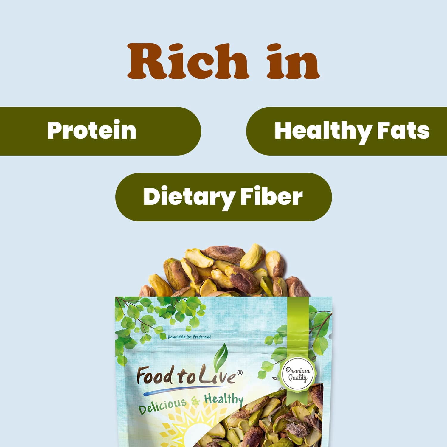 Dry Roasted Pistachio Halves and Pieces, 1 Pound – Unsalted. No Shell. Keto, Paleo Friendly Snack. Kosher. Vegan. Nuts in Bulk.