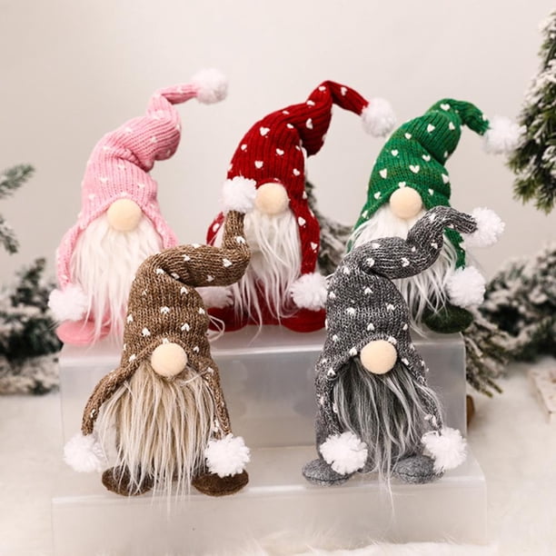 Adornos navideños de gnomo, decoración divertida de muñecos de peluche de pie verde Sywqhk Libre de BPA