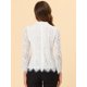 thumbnail image 4 of BluFloral Con Cuello De Volantes Y ManLarCon Encaje Superior PaMujer Blanco XXL, 4 of 5
