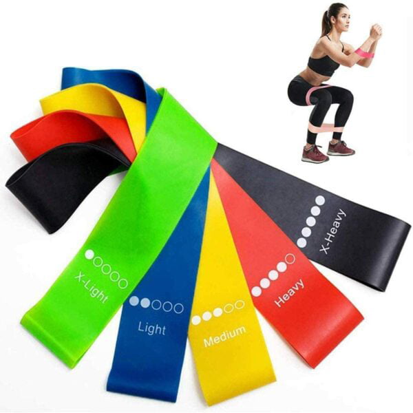 US Resistance Bands Workout Loop Set 5 Legs Exercise CrossFit Fitness Yoga Booty