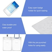 10 Pcs Vertical ID Badge Holders PVC Clear Sealable Waterproof Plastic Protector Holder Name Tags Badge Holders