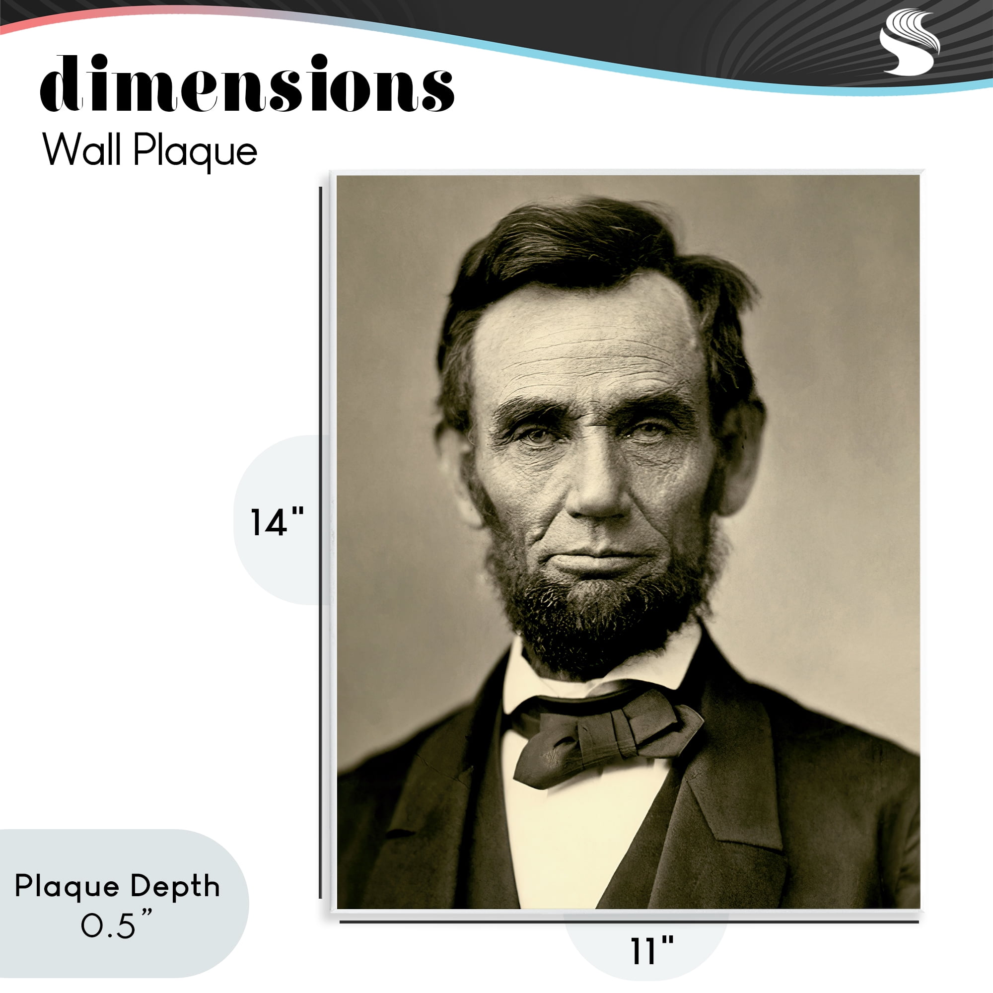 Stupell Industries Iconic Lincoln Portrait Wall Plaque Art, design by Alexander Gardner