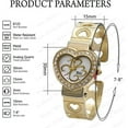 thumbnail image 5 of Blekon Collections Women's Quartz 30mm Case Heart Designed Cuff Bangle Watch, 5 of 5