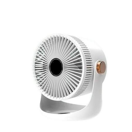 

Thinsont Silent Electric Fans Rechargeable Battery Operated Air Circulation Fan 180° Rotating Cooling Tools for Household Dormitory White