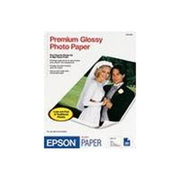 Epson Premium - Papier photo Brillant - 10,4 mil - Blanc Vif - Taille A (8,5 Po x 11 Po) - 252 G/M - 68 lbs - 50 Feuille(S) - pour Écotank ET-3600; Expression ET-3600; Expression Home XP-434; WorkForce ET-16500, WF-2930