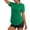 Green, variant on Women's Basic T Shirt Round Neck Short Sleeve Curved Hem Casual Workout Tunic Tops Black L(L)