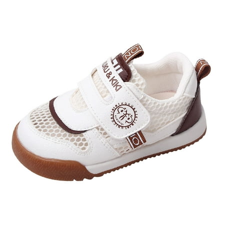 

Fashion Summer Children Sports Shoes Boys And Girls Casual Shoes Flat Bottom Non Slip Hollow Mesh Upper Breathable And Comfortable Brown 2 Years-2.5 Years