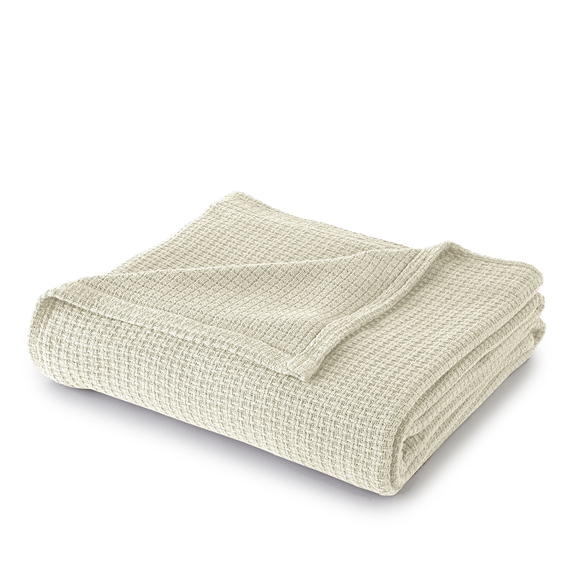 Floleo Ivory Cotton Bed Blanket, King-Lightweight,Breathable