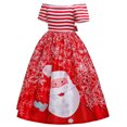 thumbnail image 1 of Vestido hinchado para niña, vestido estampado navideño europeo y americano, vestido infantil para espectáculo navideño, 1 of 6