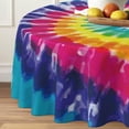 thumbnail image 2 of Round Tablecloth 60 inch, Tie Dye Round Table Cloth, Stain Resistance, Water Repellent and Wrinkle-Free, Colorful Circle Tablecloth for Home Kitchen Dining Party Patio Indoor and Outdoor Use, 2 of 6