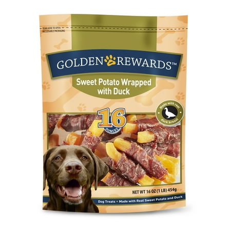Golden Rewards Sweet Potato Wrapped with Duck Dog Treats, 16