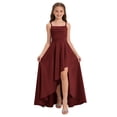 thumbnail image 2 of CHEEREAM Teens Junior Bridesmaid Dresses Ruffle Slit Flower Dress For Girl Square Neck Spaghetti Strap Formal High Low Dresses For Kids, 2 of 6