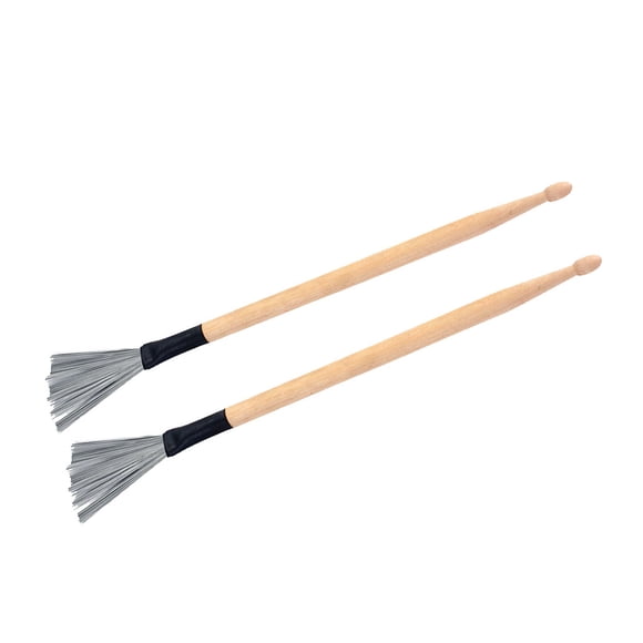Novedad 2 uds., Palo de tambor de , mazo, tambor corto, cepillo de alambre de material acero, accesorio de instrumento de percusión shamjiam Cepillos de tambor de alambre de acero