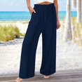 thumbnail image 4 of Tittly Sweatpants Women Lounge Pants Women Women Fashion Solid Color Cotton Elastic Long Pants Beach Leisure Trousers Baggy Pants Wide Leg Pants Woman Navy XL, 4 of 4