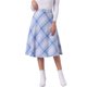 thumbnail image 1 of Faldas de cuadros para mujer Inspire Chic con cinturón, de cintura alta, en línea A, de longitud media, M, azul claro, 1 of 6