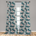 thumbnail image 4 of Ambesonne Tropical Curtains, Palm Monstera FashionArt, Pair of 28"x63", Pale Rust and Dark Teal, 4 of 4