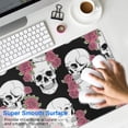 thumbnail image 4 of Long Mouse Pads for Desk,Black Skull Rose Pattern Desk Mats on Top Of Desks, Desk Mouse Pad Extra Large with 3mm Non-Slip Base and Stitched Edge for Gaming,Office,Work,Home 31.5"x11.8", 4 of 6