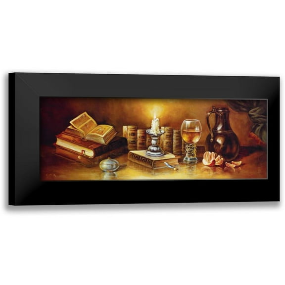 Pila 14x8 Black Modern Framed Museum Art Print Titled - Silent Hours II