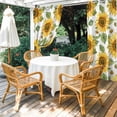 thumbnail image 4 of Summer Sunflowers Outdoor Curtains for Patio Waterproof, Leaf Countryside Floral Plants Botanical Grommet Curtains for Porch Outside Privacy Drape for Gazebo Garden Pergola, 1 Panel, 54x108in, 4 of 9