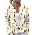 thumbnail image 2 of Plus Size Women's 2025 Christmas Sweater Funny Xmas Open Front Button Down Cardigan Long Sleeves Knitted Coat For Fall Winter, 2 of 6