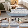 thumbnail image 5 of Round Rug 6Ft Washable Non-Slip, Blue Brown Stripes Circle Area Rugs for Living Room Bedroom, Abstract Geometric Spring Flowers Country Indoor Floor Mats Carpet Runner for Home Decor Aesthetic, 5 of 8