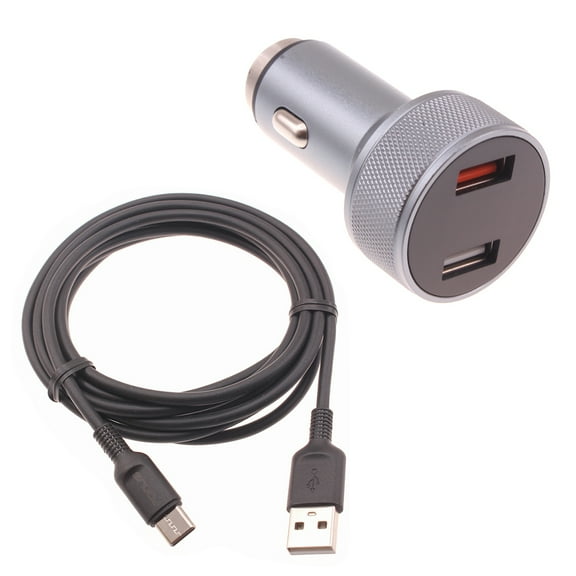 24W Fast Car Charger for Samsung Galaxy Z Flip5/Flip4/Flip 3 5G - 2-Port 6ft USB-C Cable DC Socket Power Adapter Long Type-C Cord for Galaxy Z Flip5/Flip4/Flip 3 5G