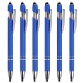 thumbnail image 1 of Bolígrafo Uxcell con punta de stylus, bolígrafo metálico, tinta negra, punta media de 1.0 mm, estilo 1, paquete de 6 en azul, 1 of 6