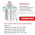 thumbnail image 3 of yeacher Premium Stainless Steel Vacuum Defoaming Chamber with Tempered Glass Lid for AB Glue, Epoxy Resin, and Silicone Applications, 2-Gallon Capacity, 0.8mm Wall Thickness, High-Sealing Design, 3 of 6