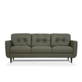 thumbnail image 3 of HomeRoots 491284 83 in. Leather & Black Sofa, Green, 3 of 5