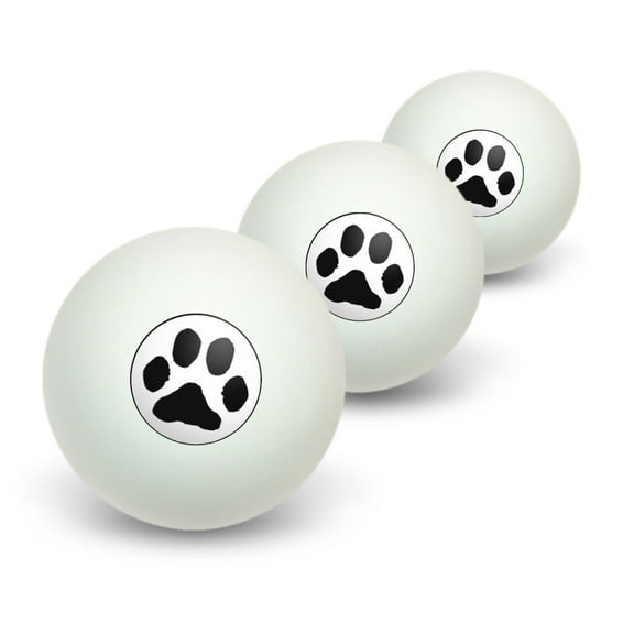 Paw Print - Pet Dog Cat Novelty Table Tennis Ping Pong Ball 3 Pack